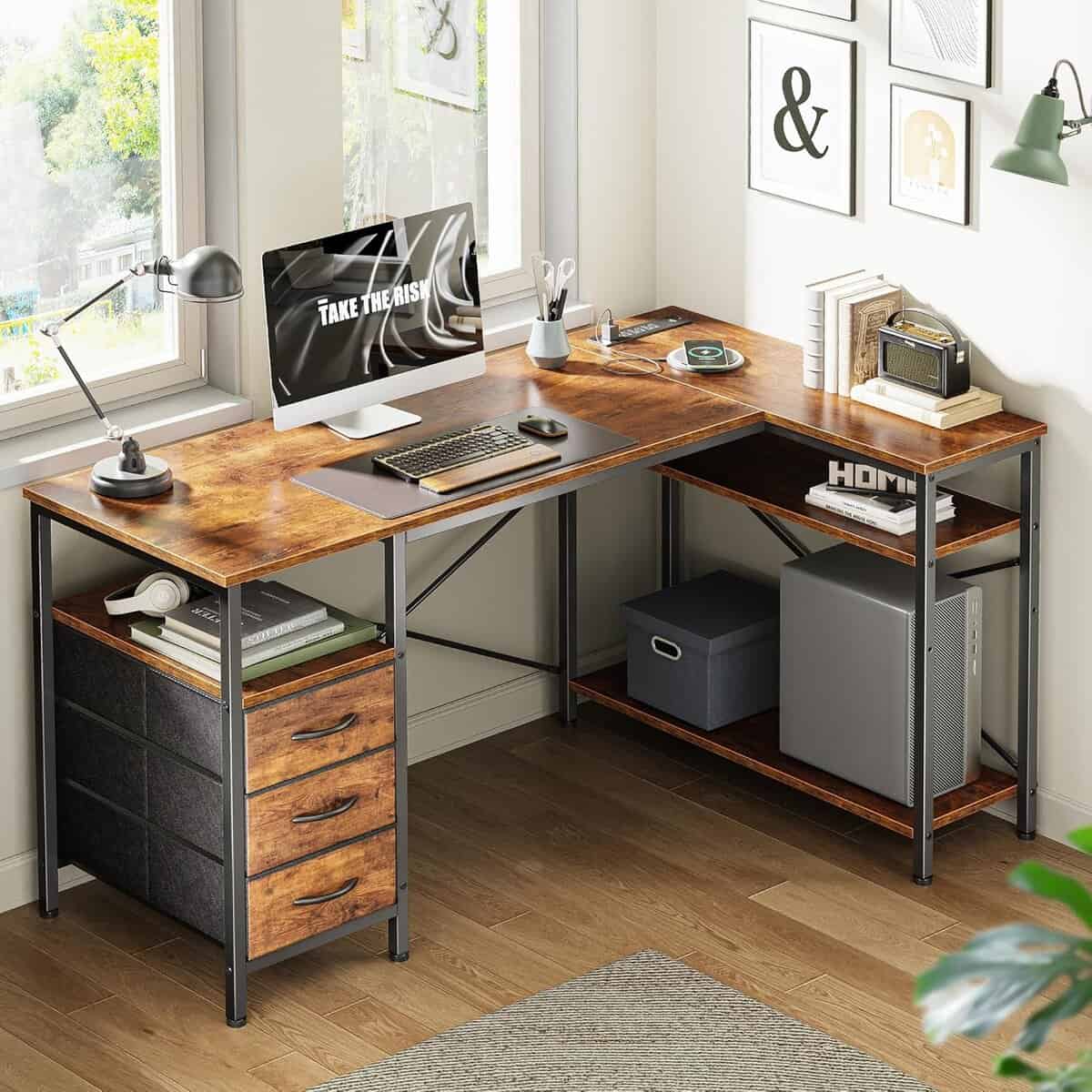 Huuger 47-Inch L Shaped Office Desk 