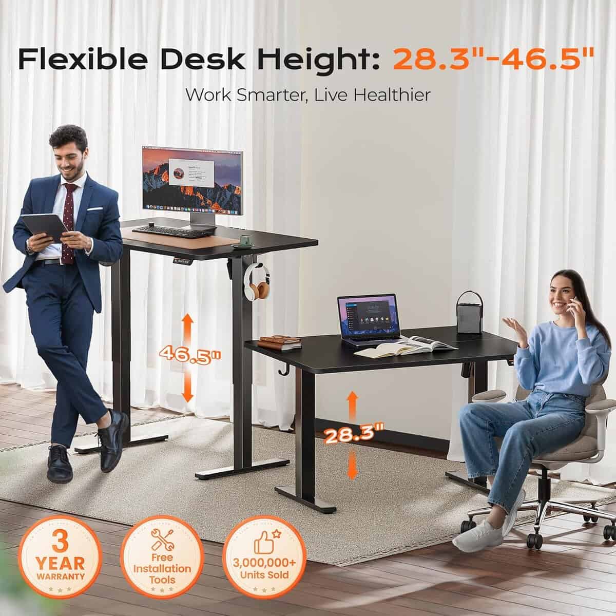 Huuger 48x28 Large Electric Standing Desk