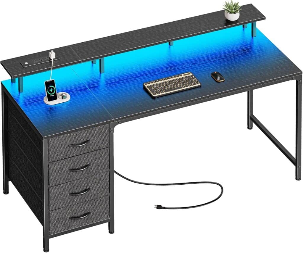 Huuger 55-Inch Computer Desk-Black