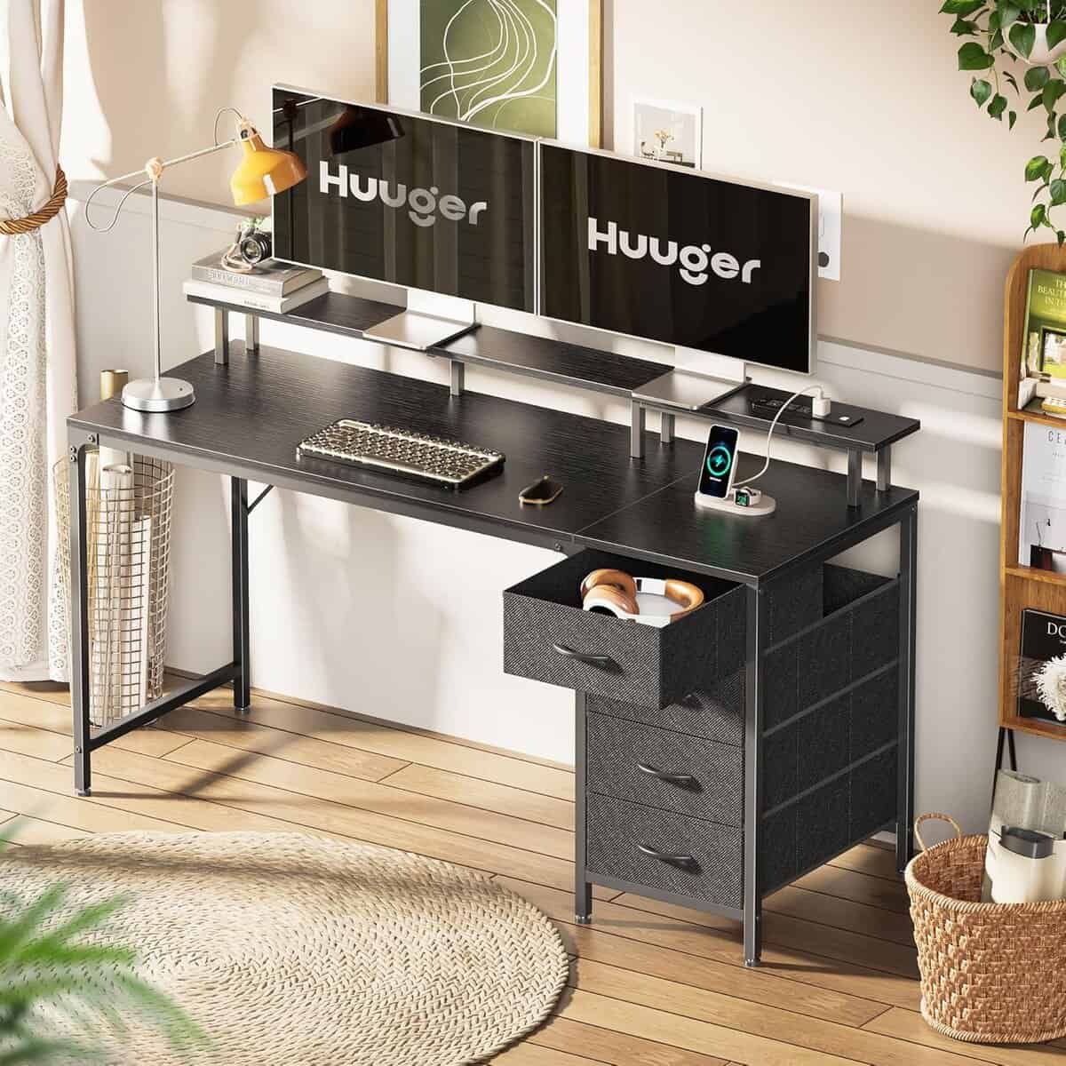 Huuger 55-Inch Computer Desk-Black