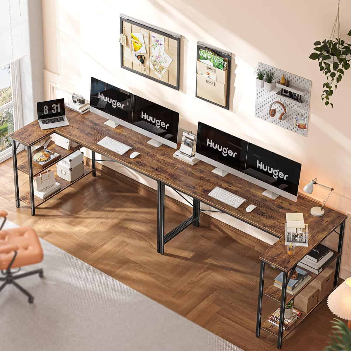 Huuger 55-Inch L Shaped Computer Desk 