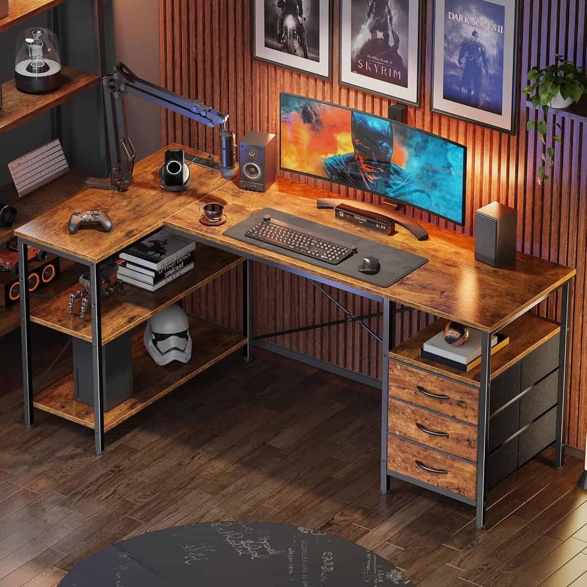 Huuger 55-Inch L Shaped Office Desk
