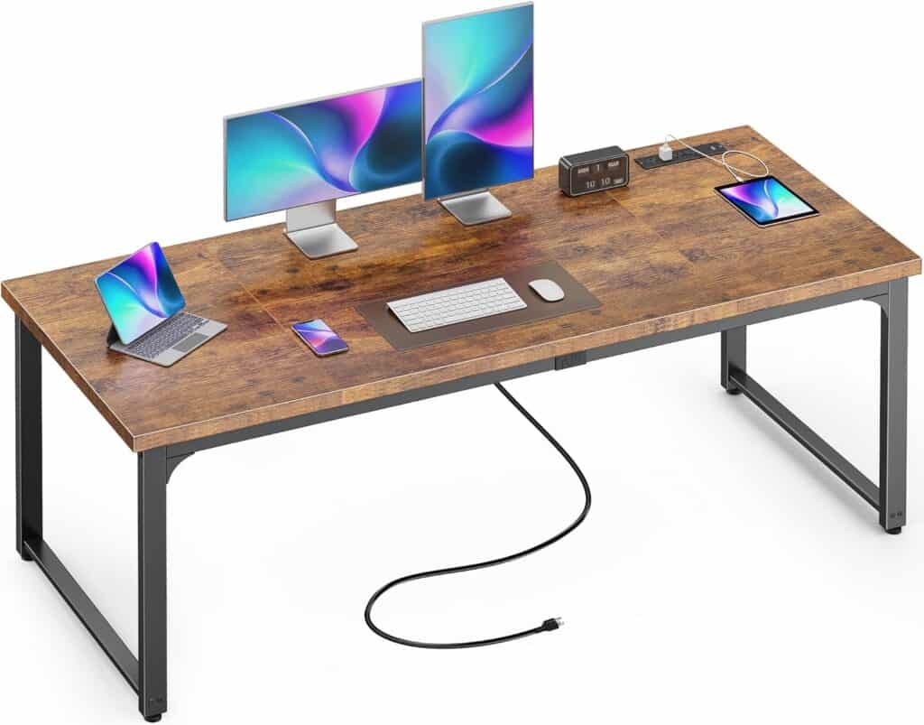 Huuger 63 x 24 Inch Rustic Brown Desk