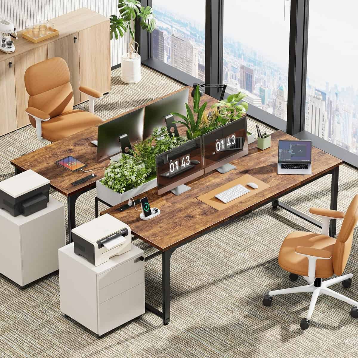 Huuger 63 x 24 Inch Rustic Brown Desk 
