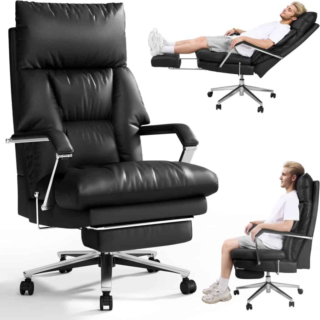 OKUP Big and Tall Reclining Office Chair-Black