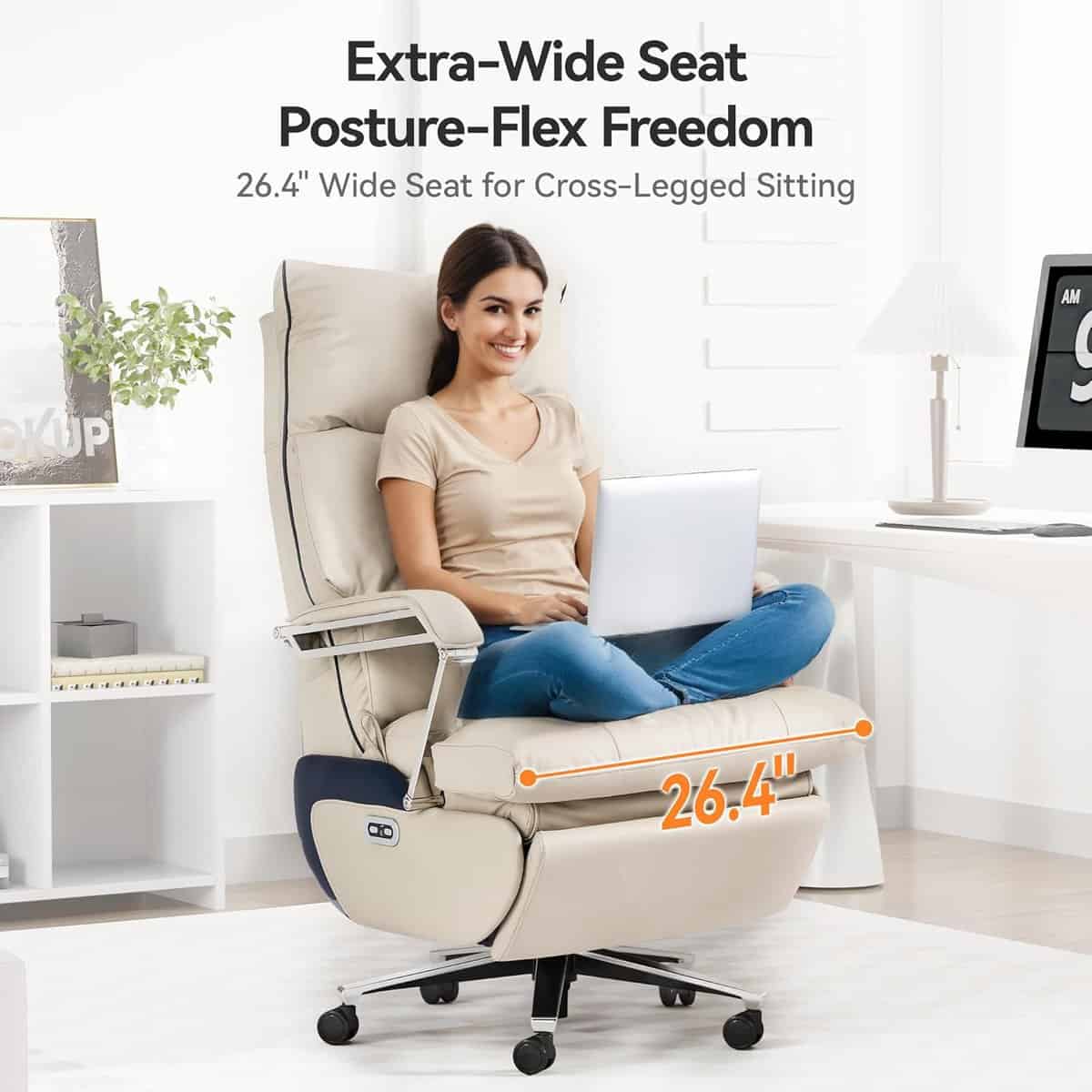 OKUP Electric Executive Office Chair-Beige