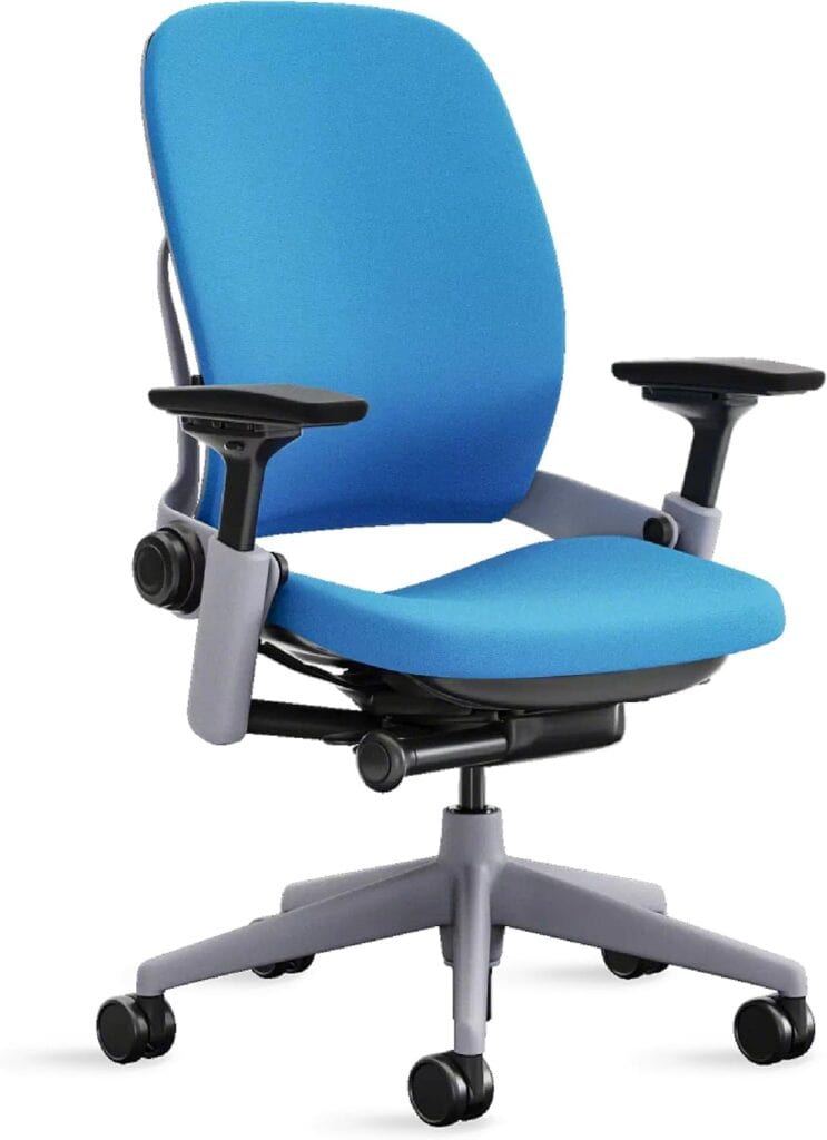 Steelcase Leap V2 Ergonomic Office Chair-Blue Jay Fabric