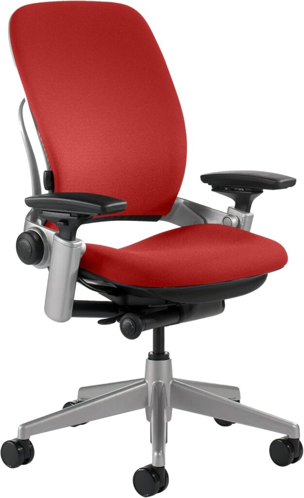 Steelcase Leap V2 Ergonomic Office Chair-Red Fabric