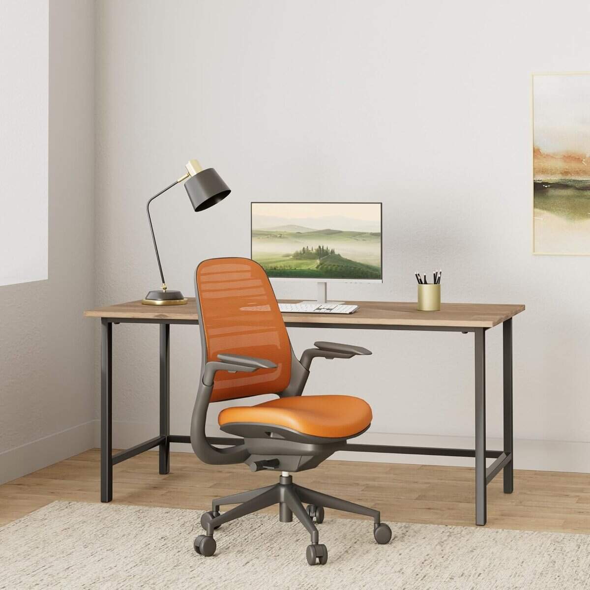 Steelcase Series 1 Ergonomic Office Chair-Tangerine