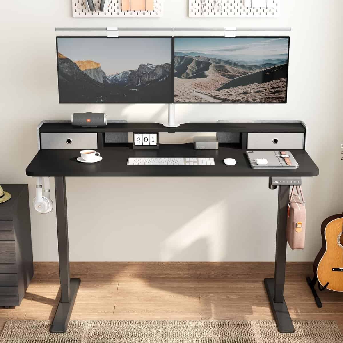 TRALT Electric Standing Desk 55 Inch-Black