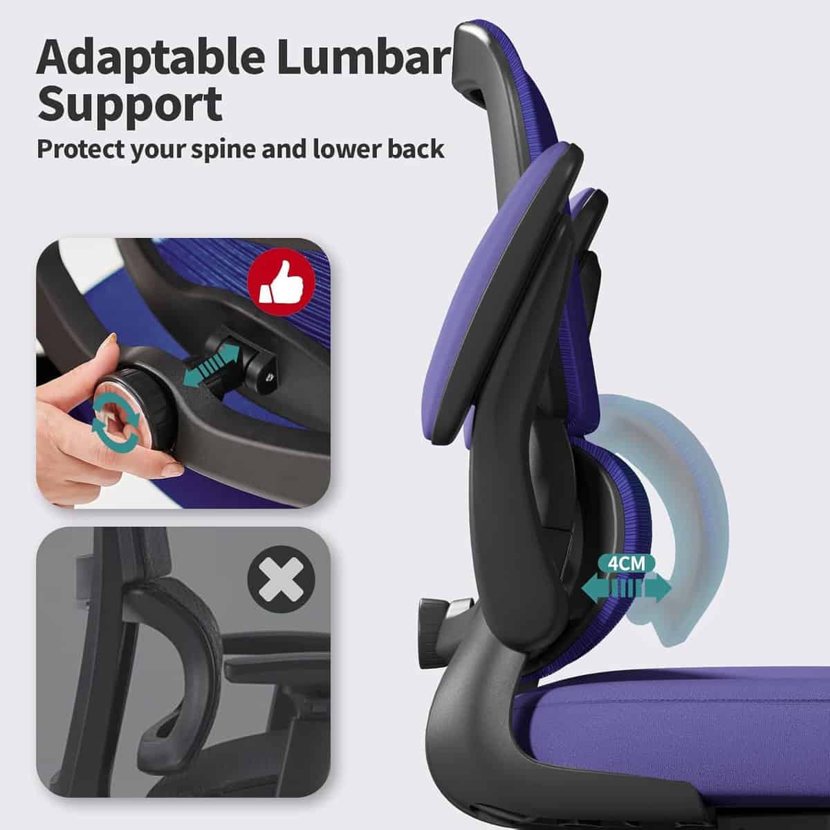 TRALT Ergonomic Office Chair -Violet