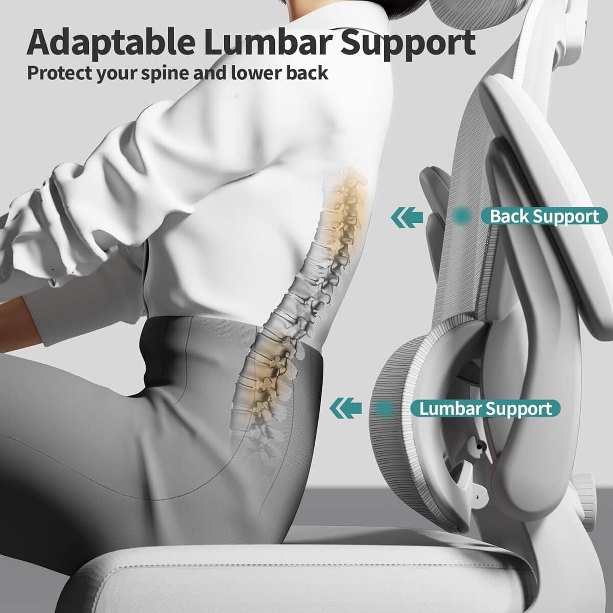 TRALT Ergonomic Office Chair with Adjustable Backrest
