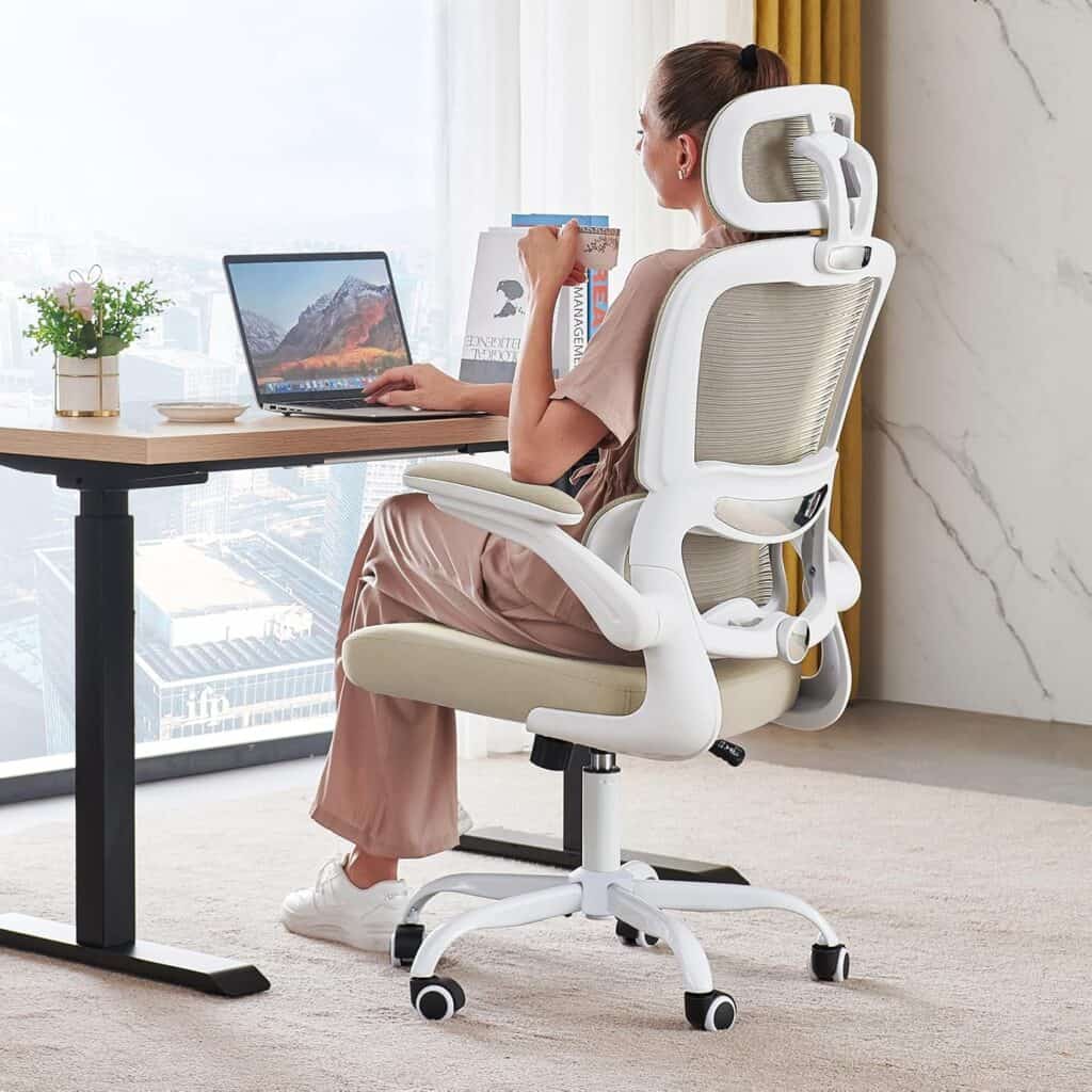 TRALT Office Chair Ergonomic Desk Chair-Beige