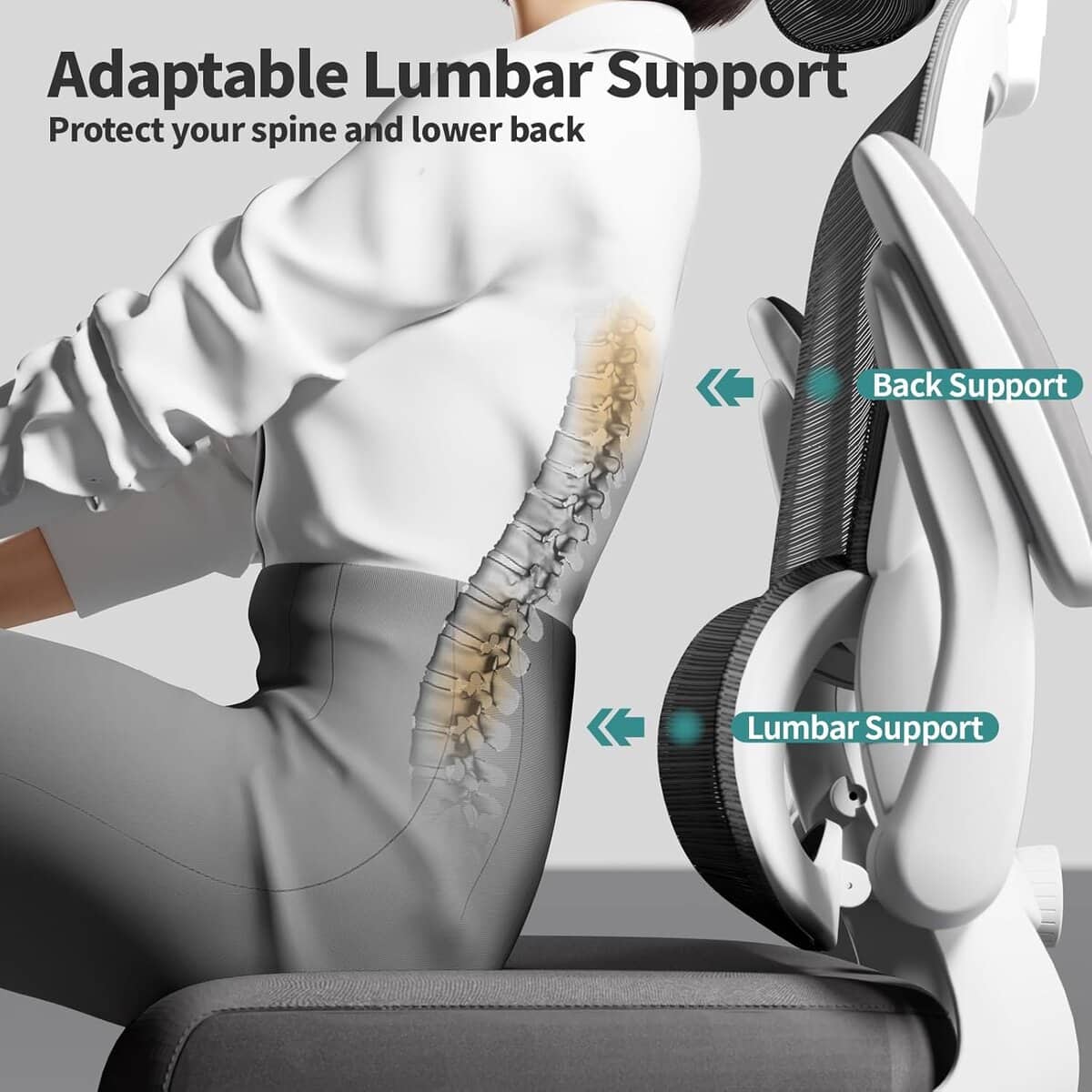 TRALT Office Chair Ergonomic Desk Chair-White