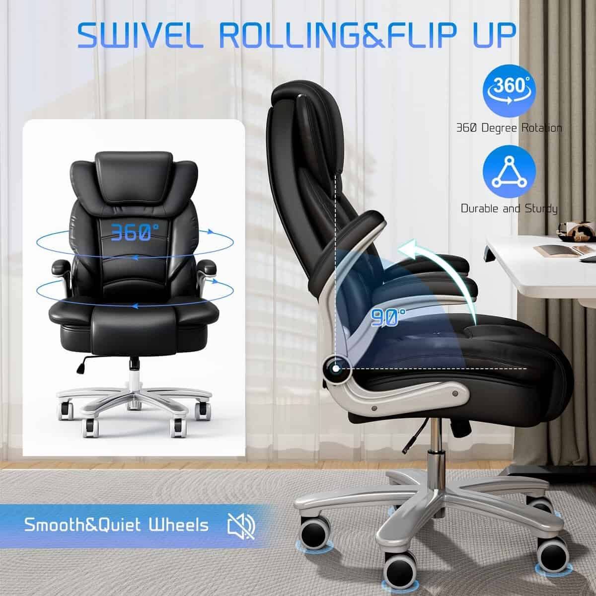 GYI Big and Tall Office Chair 400lb Wide Seat