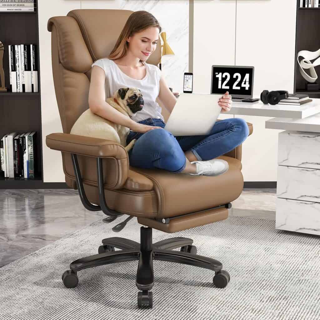 GYI Criss Cross Reclining Office Chair-Brown