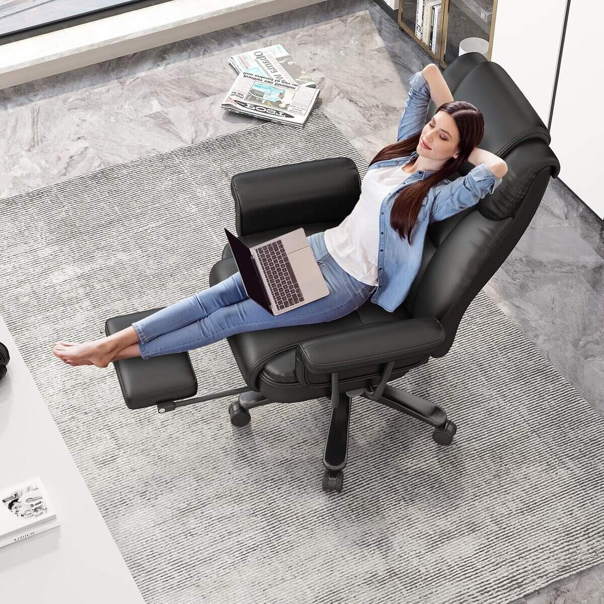 GYI Criss Cross Reclining Office Chair with Wheels
