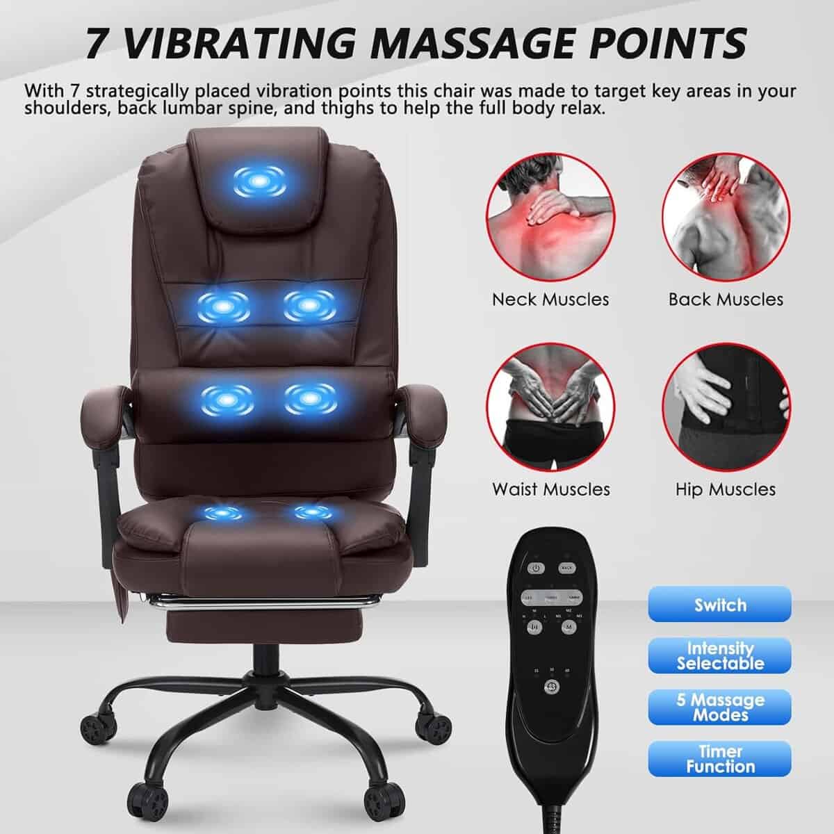 HOFFREE Massage Office Chair-Brown