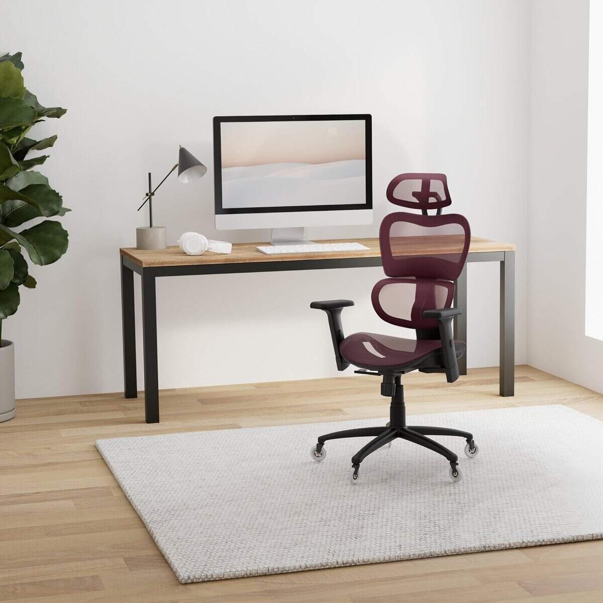 Nouhaus Ergo3D Ergonomic Office Chair-Burgundy