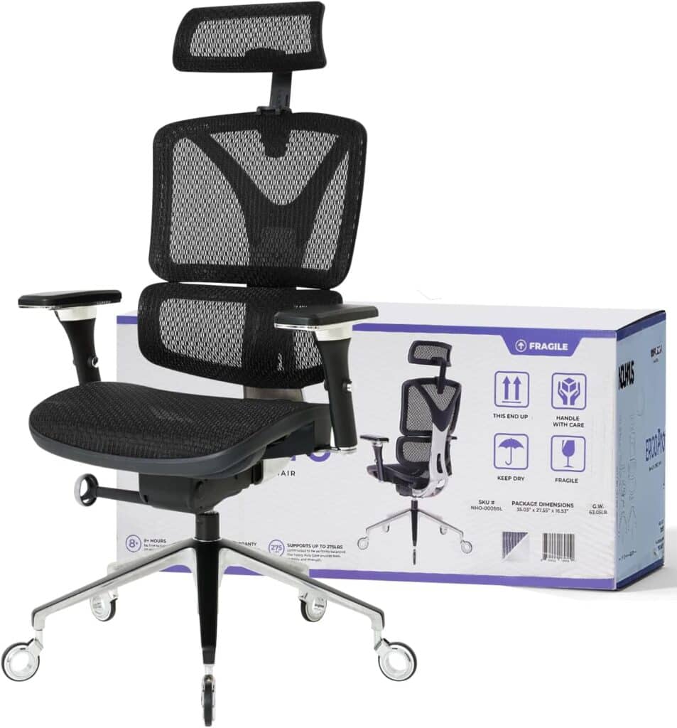 Nouhaus Ergonomic Office Chair Lumbar Support-Black