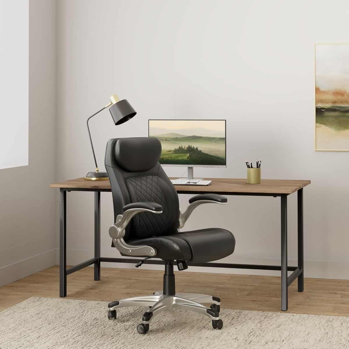 Nouhaus Posture Ergonomic PU Leather Office Chair-Black